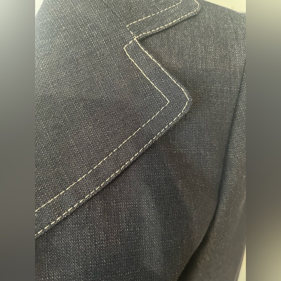 LE SUIT Three-quarter Sleeve Hourglass Blazer in Charcoal Grey, size 6 - Picture 5 of 13